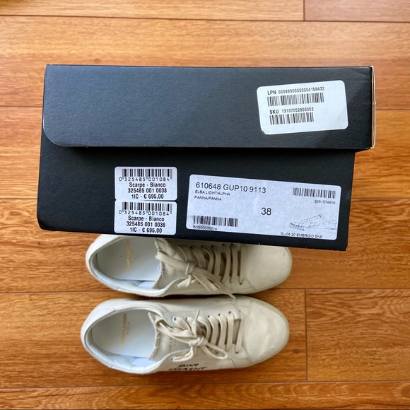 🚫 SOLD Saint Laurent Court Classic SL/06 Embroidered Sneakers - Picture 3 of 11